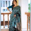 Floral Woven Soft Silk Saree - Image 2