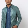 Slim Fit Biker Jacket with Zip Closure
