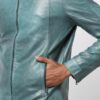 Slim Fit Biker Jacket with Zip Closure - Image 4