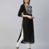 Polka-Dot Print Straight Kurta Set - Image 4